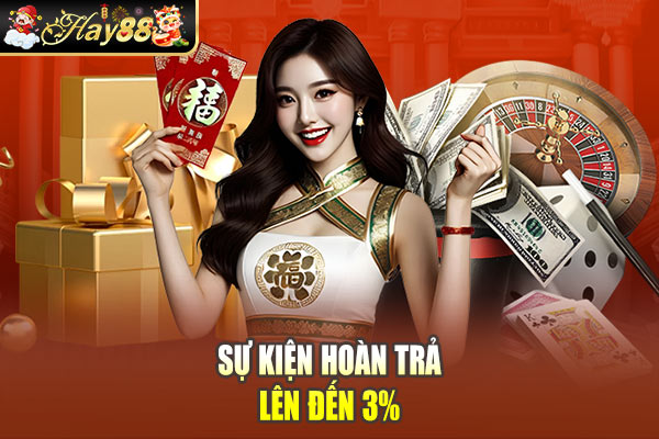 Sự kiện hoàn trả lên đến 3% Sự kiện hoàn trả lên đến 3%